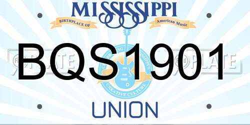BQS1901 Mississippi License Plate
