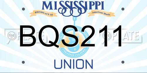 BQS211 Mississippi License Plate