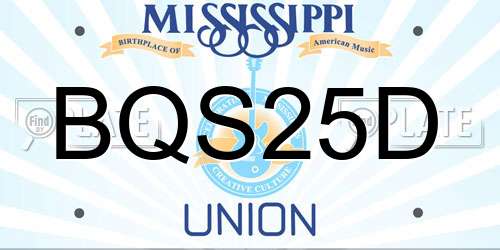 BQS25D Mississippi License Plate