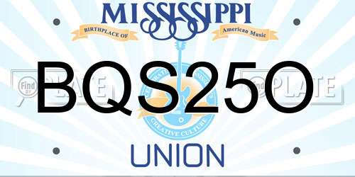 BQS25O Mississippi License Plate