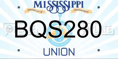 BQS280 Mississippi License Plate