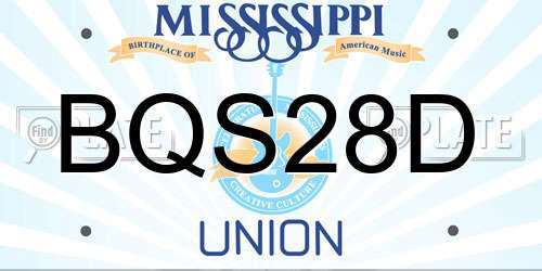 BQS28D Mississippi License Plate