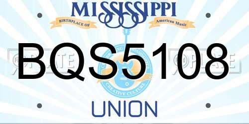BQS5108 Mississippi License Plate
