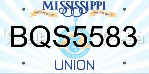 BQS5583 Mississippi License Plate