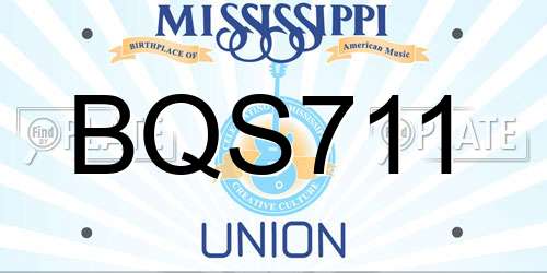 BQS711 Mississippi License Plate