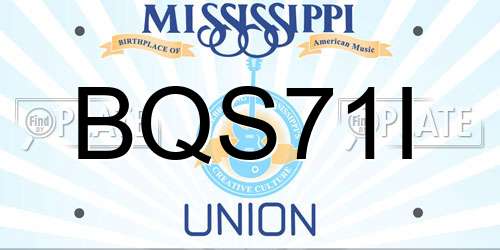 BQS71I Mississippi License Plate