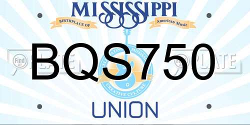 BQS750 Mississippi License Plate