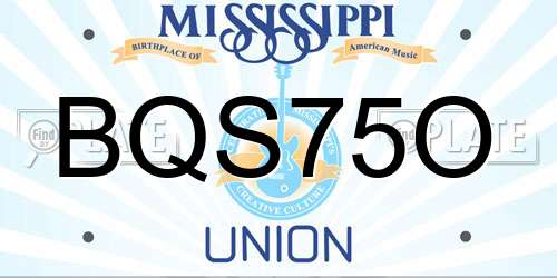 BQS75O Mississippi License Plate