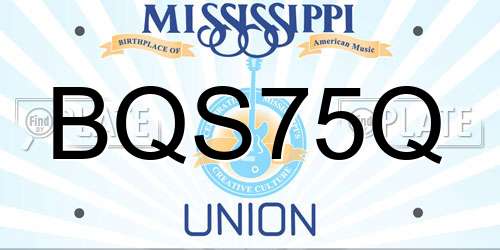BQS75Q Mississippi License Plate