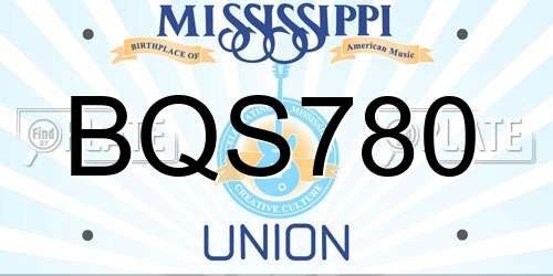 BQS780 Mississippi License Plate