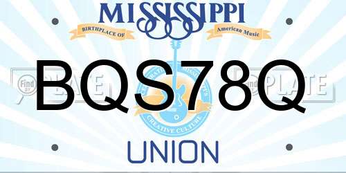 BQS78Q Mississippi License Plate