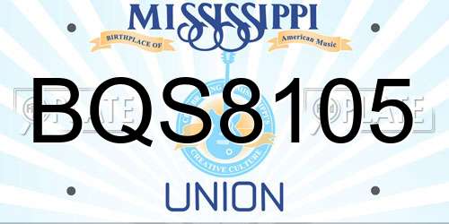 BQS8105 Mississippi License Plate