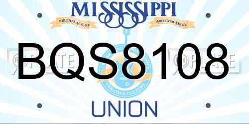 BQS8108 Mississippi License Plate