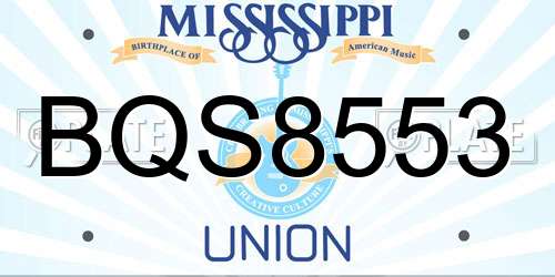 BQS8553 Mississippi License Plate