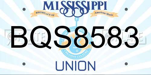 BQS8583 Mississippi License Plate