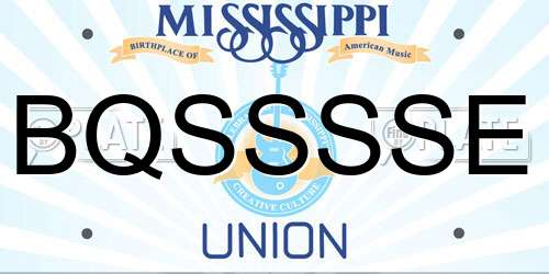 BQSSSSE Mississippi License Plate