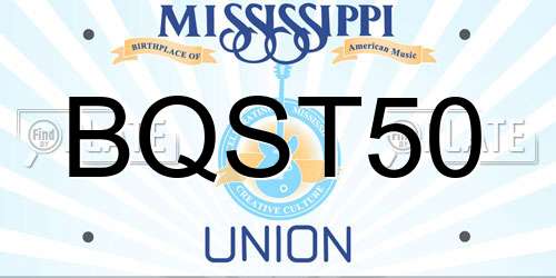 BQST50 Mississippi License Plate