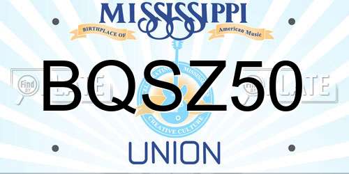 BQSZ50 Mississippi License Plate