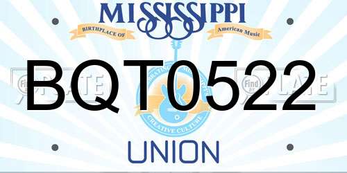 BQT0522 Mississippi License Plate