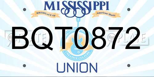 BQT0872 Mississippi License Plate