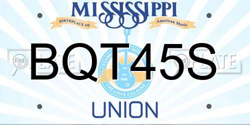 BQT45S Mississippi License Plate