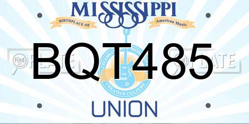 BQT485 Mississippi License Plate