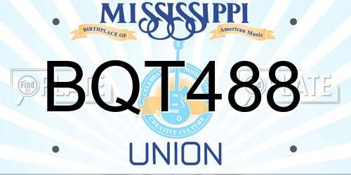 BQT488 Mississippi License Plate