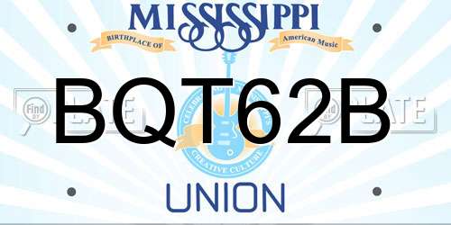 BQT62B Mississippi License Plate