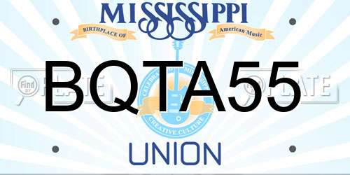 BQTA55 Mississippi License Plate