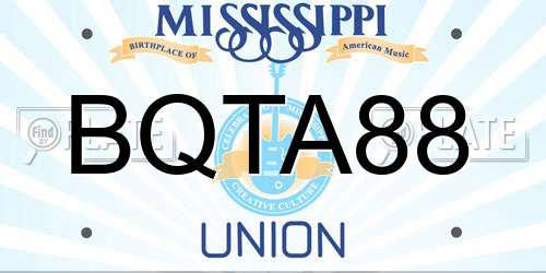 BQTA88 Mississippi License Plate