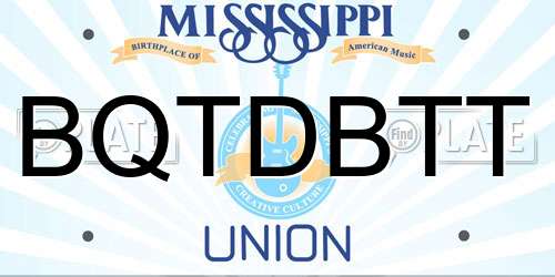 BQTDBTT Mississippi License Plate