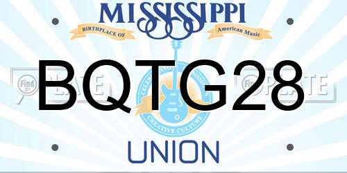BQTG28 Mississippi License Plate