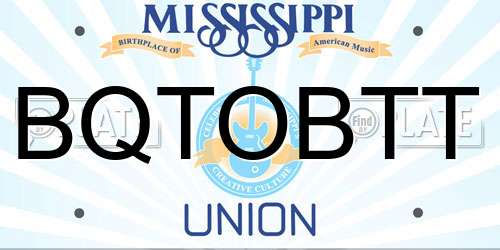 BQTOBTT Mississippi License Plate