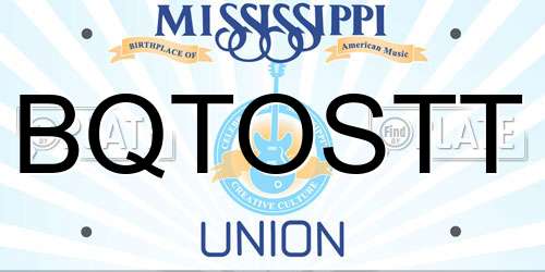 BQTOSTT Mississippi License Plate