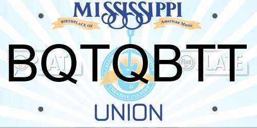 BQTQBTT Mississippi License Plate