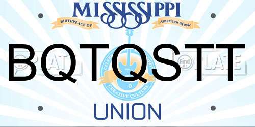 BQTQSTT Mississippi License Plate