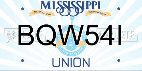 BQW54I Mississippi License Plate