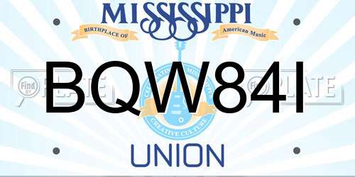 BQW84I Mississippi License Plate