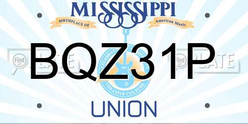BQZ31P Mississippi License Plate