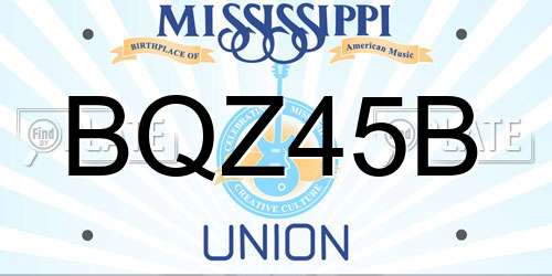 BQZ45B Mississippi License Plate