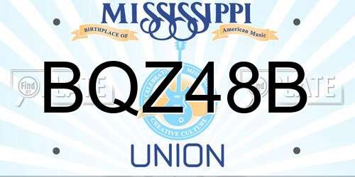BQZ48B Mississippi License Plate
