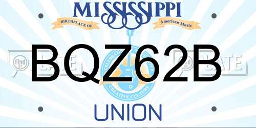 BQZ62B Mississippi License Plate