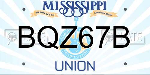 BQZ67B Mississippi License Plate