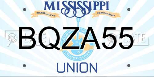 BQZA55 Mississippi License Plate