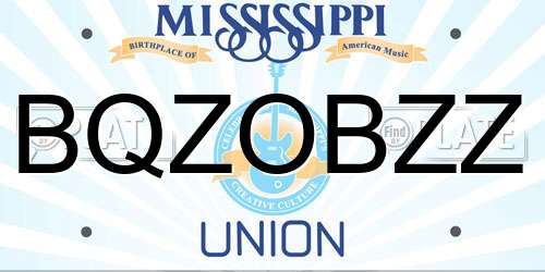 BQZOBZZ Mississippi License Plate