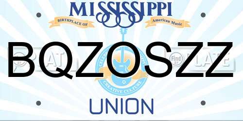 BQZOSZZ Mississippi License Plate