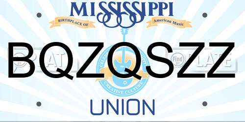 BQZQSZZ Mississippi License Plate