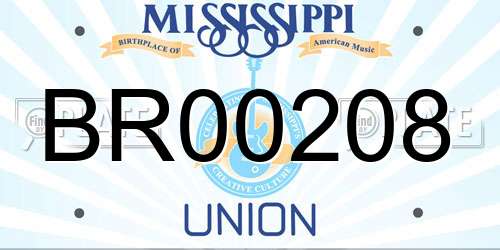 BR00208 Mississippi License Plate