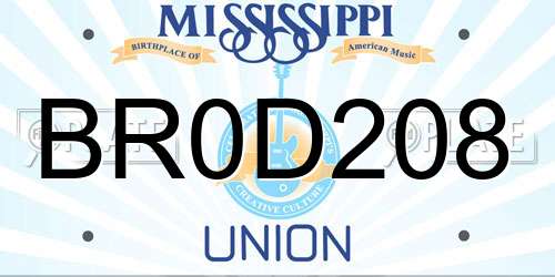 BR0D208 Mississippi License Plate