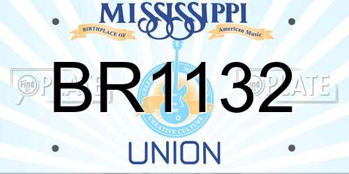 BR1132 Mississippi License Plate